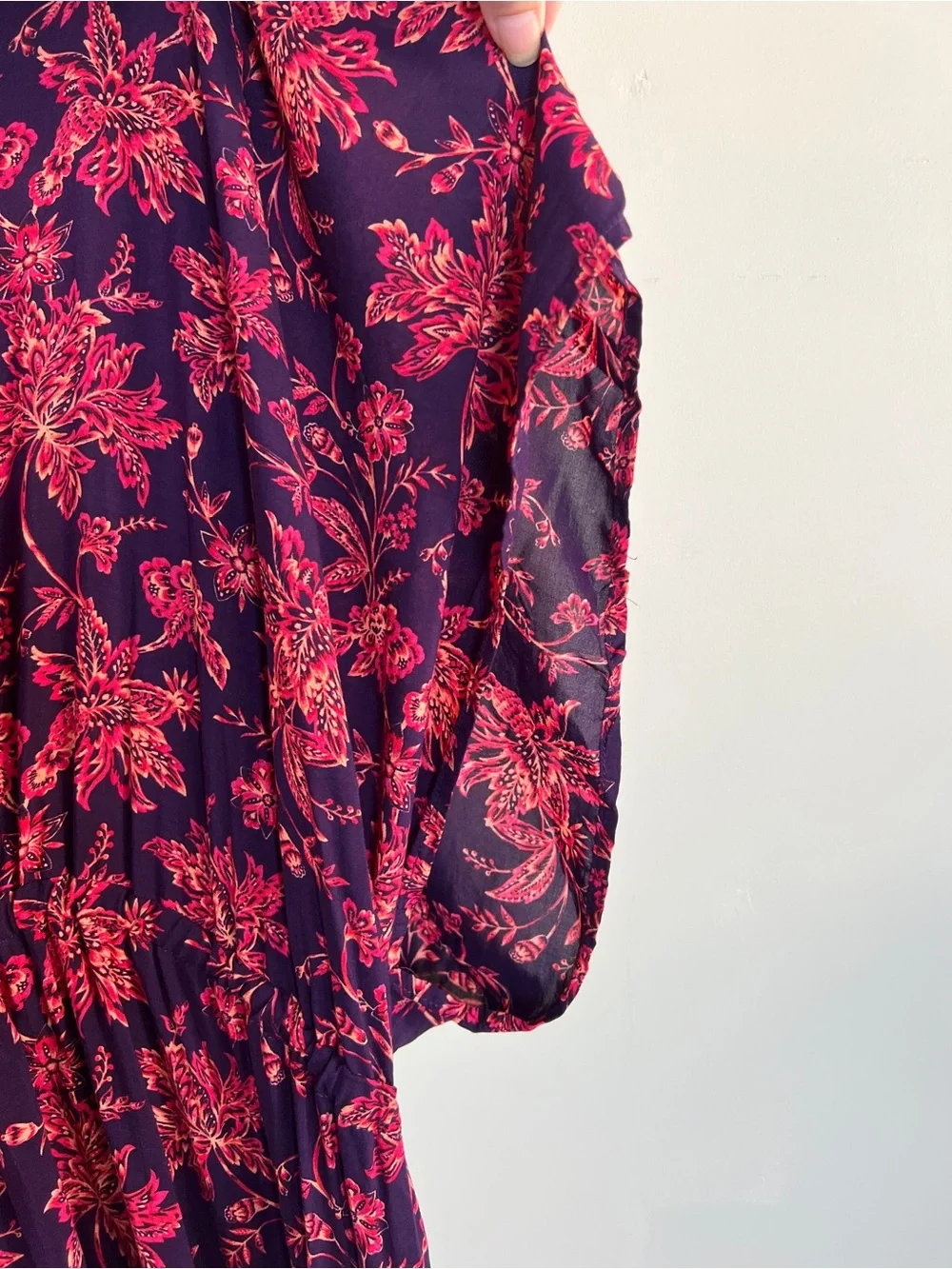 Lands End Medium/Large Purple Magenta Light Rayon Travel vacay swimsuit coverup